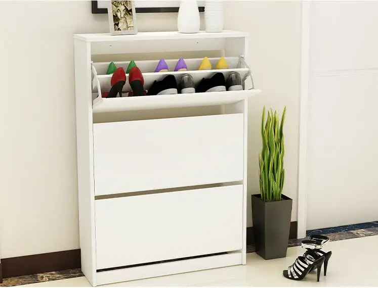 
Wooden Shoe Rack Storage Cabinet With Modern Style Cover 