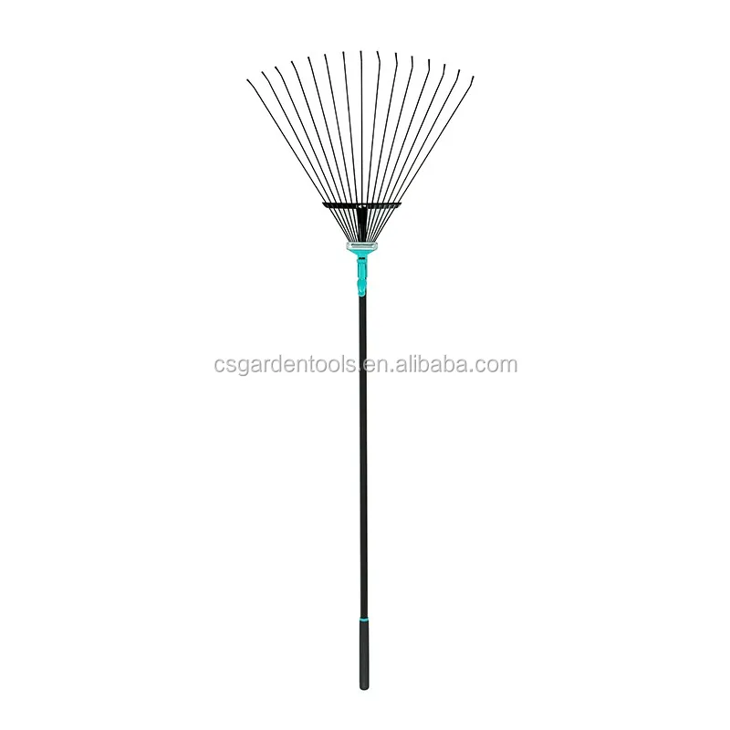 
15 teeth 45# steel leaf grabber concrete short handle rake 