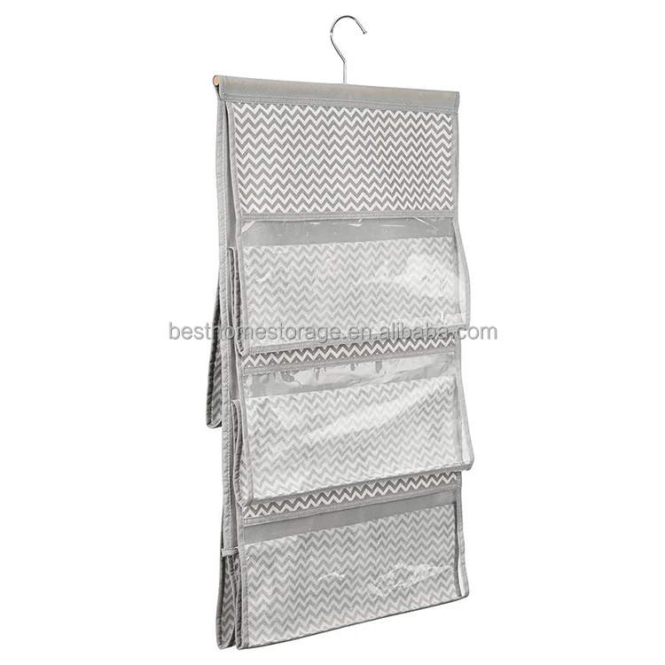 Chevron Fabric Storage, Hanging Handbag Holder -5 Pockets