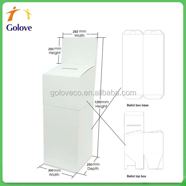 Foldable cardboard ballot and suggestion boxes