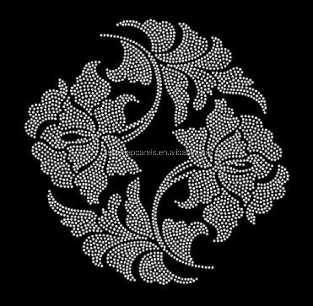 Curtain and Cushion Flower Rhinestone Iron on Transfer
