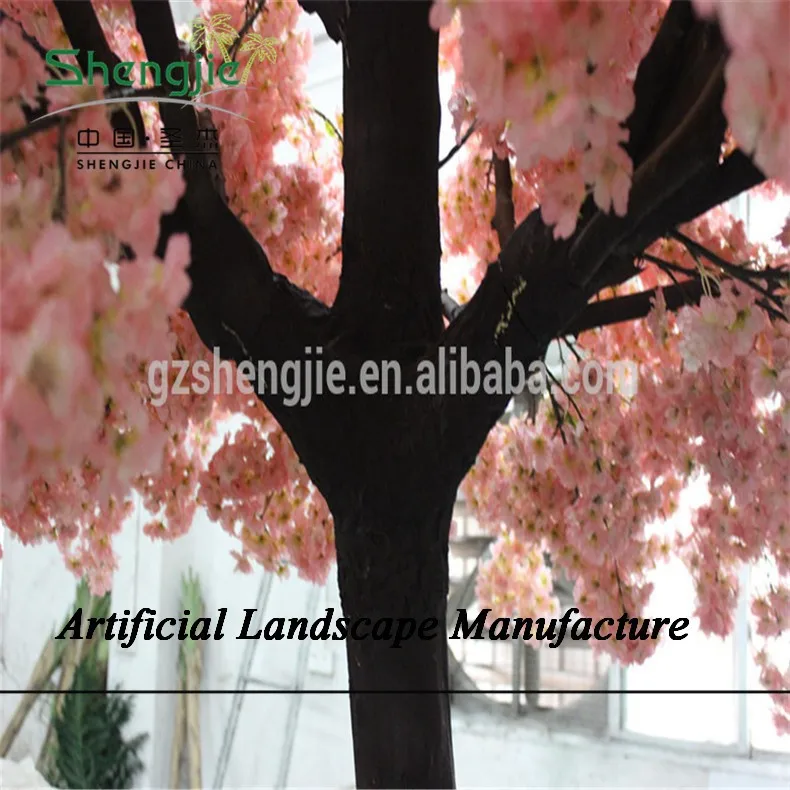 SJZJN 767 Plastic or Silk Blossom/Fake Cherry Blossom Tree/Real wood or Fiberglass Trunk Cherry Blossom Tree