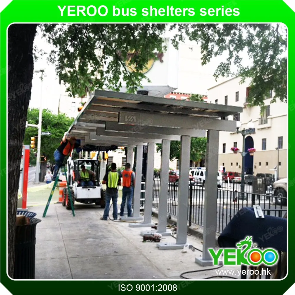 Metal Bus Stop China Big Outdoor Advertising Screen Bus Shelter With Light Box