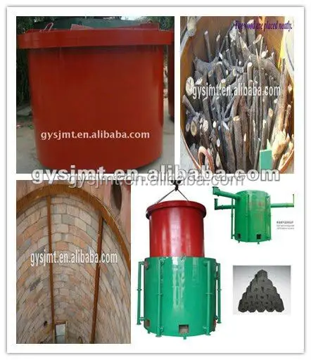 Печь для карбонизации древесного угля на биомассе