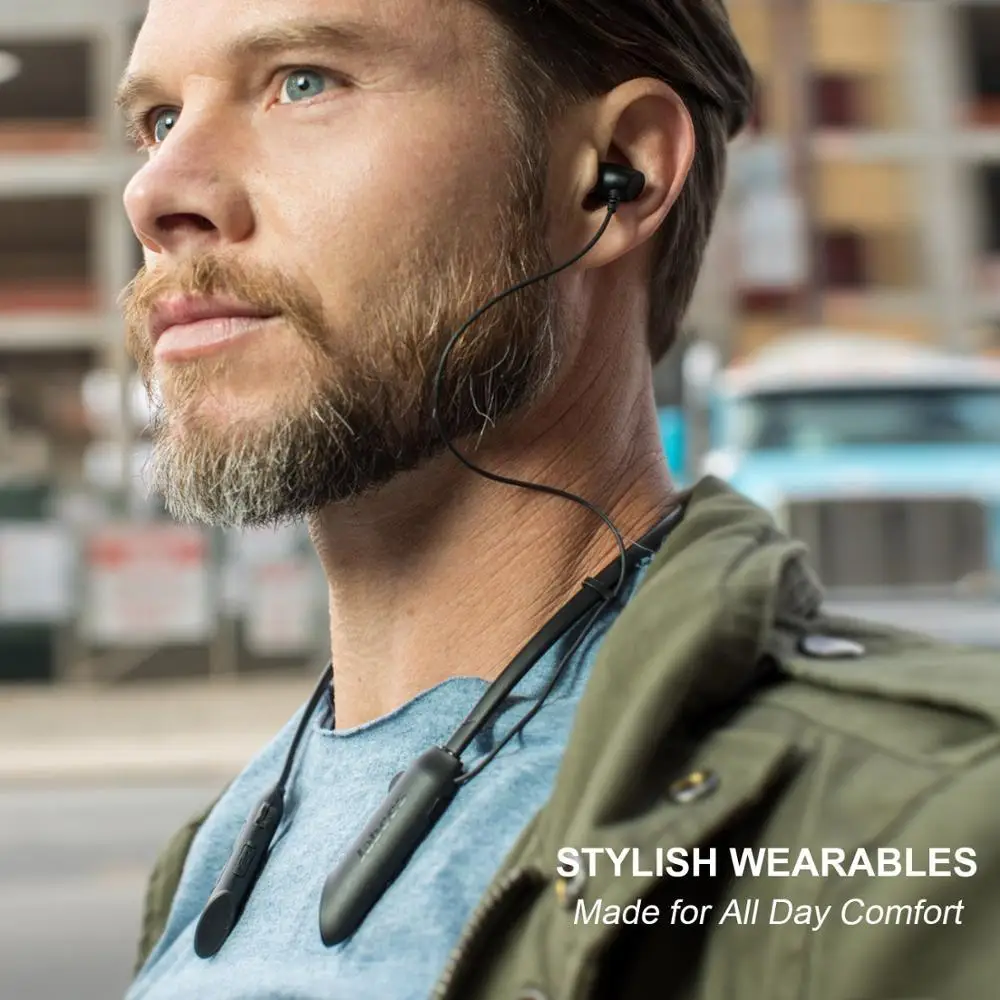  Сгибаемые наушники с шейным ободом Bluetooth беспроводные безопасная посадка гарнитура для бега мобильного телефона