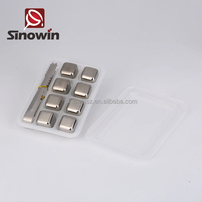 Многоразовые из нержавеющей стали Ice Cube Камни виски и пить из нержавеющей стали кубики льда виски камни с щипцы