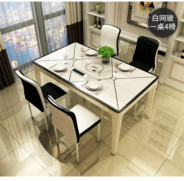 Modern style Dining Table set and Chairs Sets for 4/6 Persons wooden Kitchen Dining Room Furniture Rectangle shape