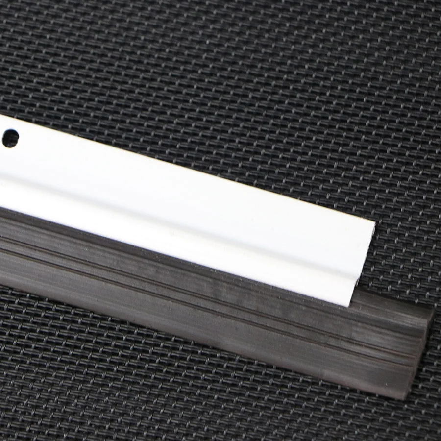 Bh Sealing Strips Door Bottom Seals Weatherstripping White Aluminium Alloy Bar with PVC Rubber Tape Draught Excluder