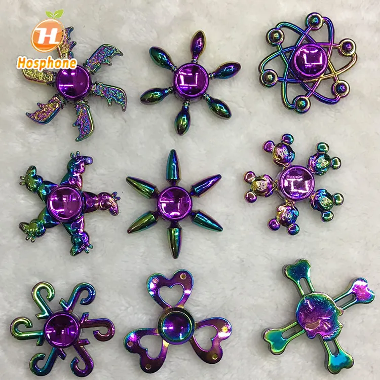 Many Design Toy Plating metal Hand Spinner Purple Fidget Spinner EDC Stocking Stuffer