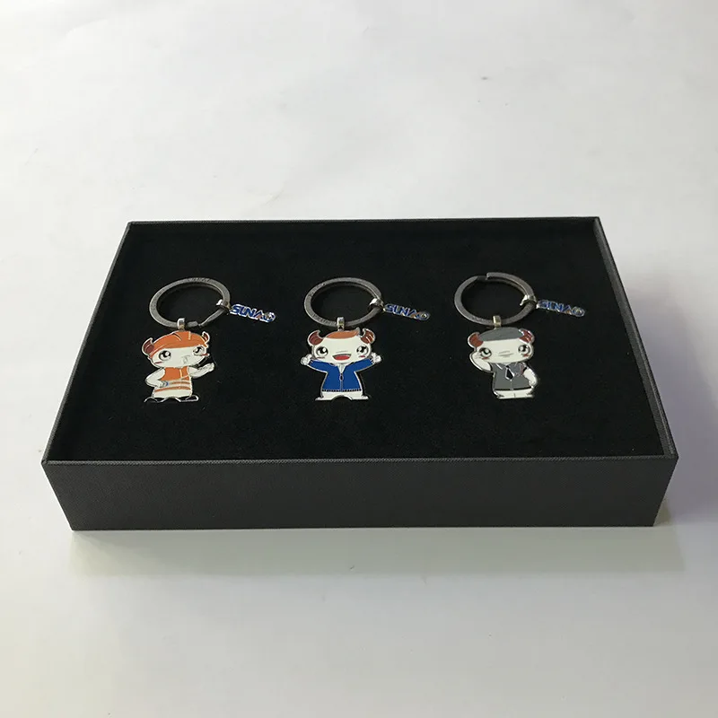 Wholesale flocking foam insert Cardboard Paper Pill Keychain Gift Box