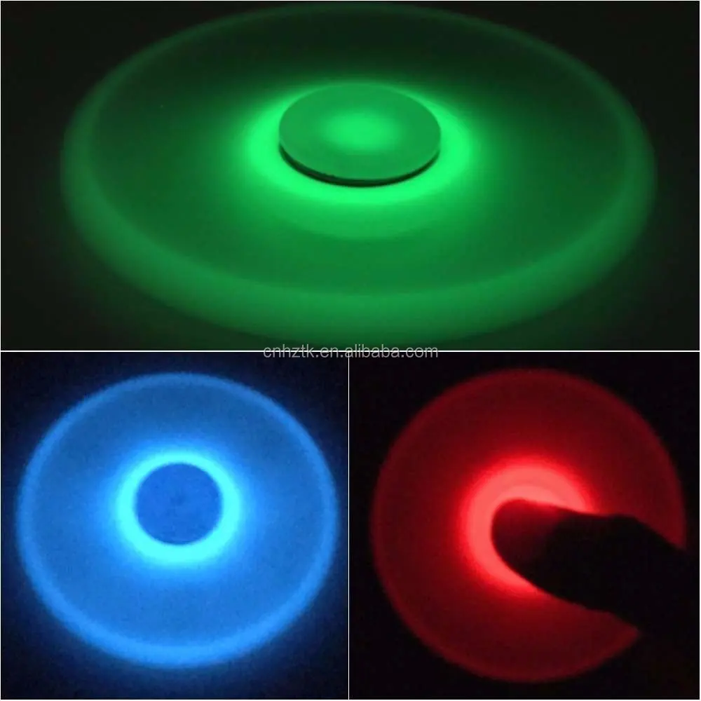 Glow in dark fingertips gyro / triangular rotation fingertips magic gyro/ LED flash decompression toys