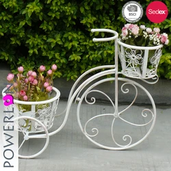 Rustic Classic Iron Decoration Bicycle Flower Display Pots Planters