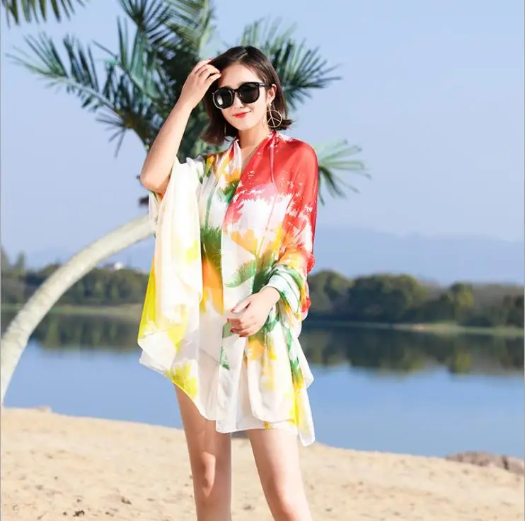 chiffon crepe print beach scarf shawl printing malaysia chiffon bubble printed beach shawl for women