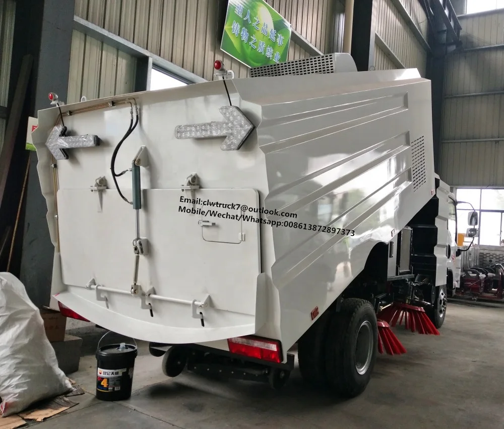 Right Hand Drive FAW truck mounted road sweeper/price of road sweeper truck