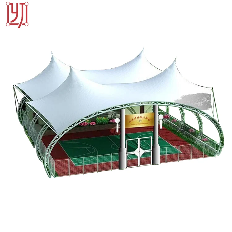 Ptfe pvdf canopy tent architectural membrane structure stadium tent basketball courts