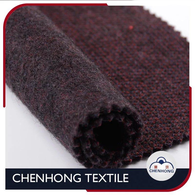 
shaoxing manufacturer cheapest wool polyester blend fabric for fancy winter coat 