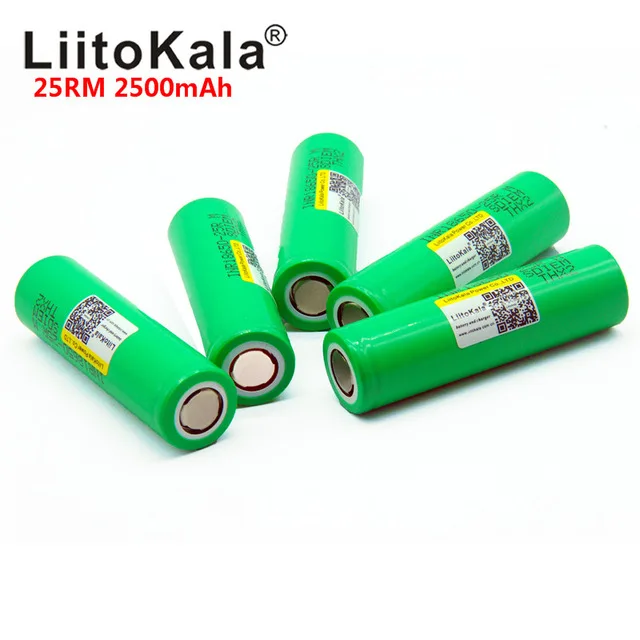 Liitokala 18650 2500 mah INR1865025R 20A discharge lithium battery 18650 2500 25R