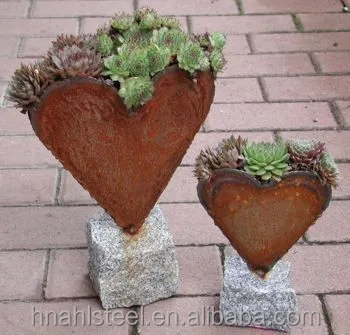 antique decorative corten planter metal garden flowerpot