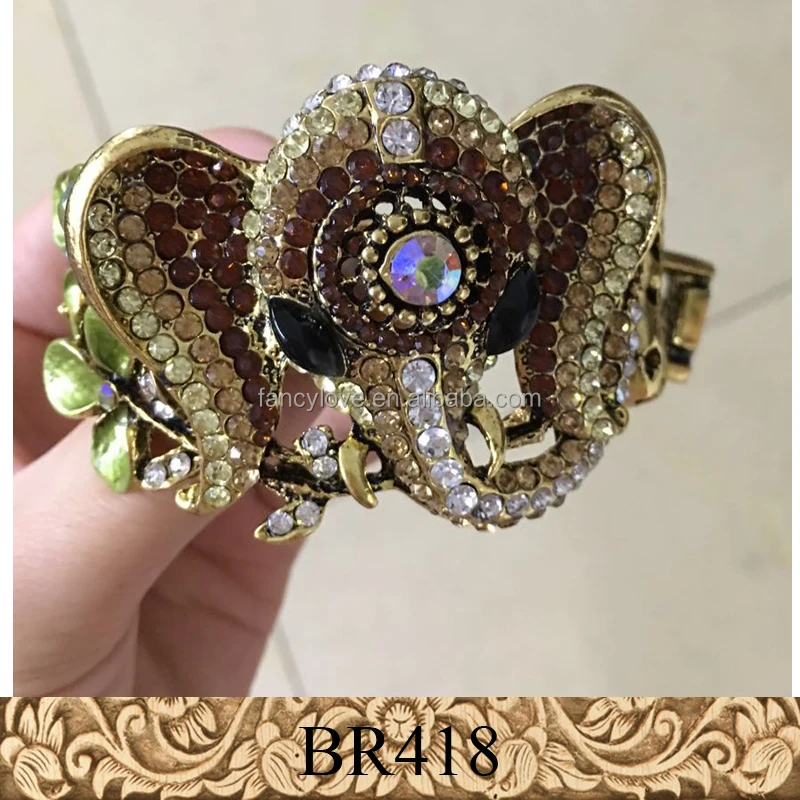 
Fancylove ювелирные изделия, индивидуальный дизайн, слон, животные, дамы, необычный дизайн, кристалл, античный браслет 