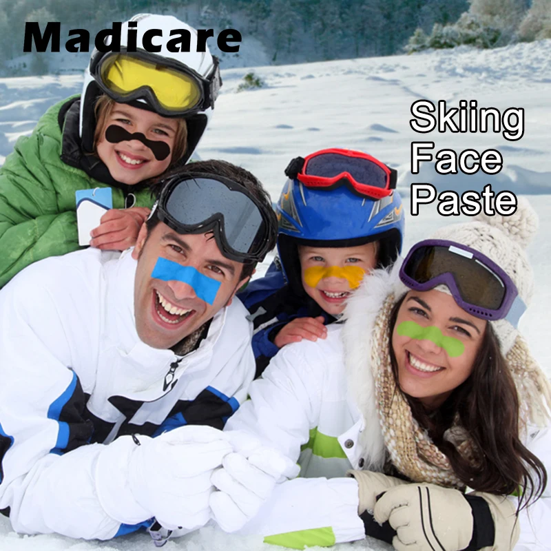 Кинезиологическая лента для защиты лица от катания на лыжах