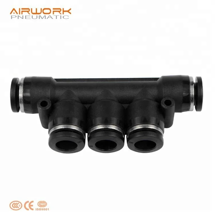 PK Easy Fit Connectors 5 Hole Equal Plastic Pneumatic Air Push in Fitting 5way