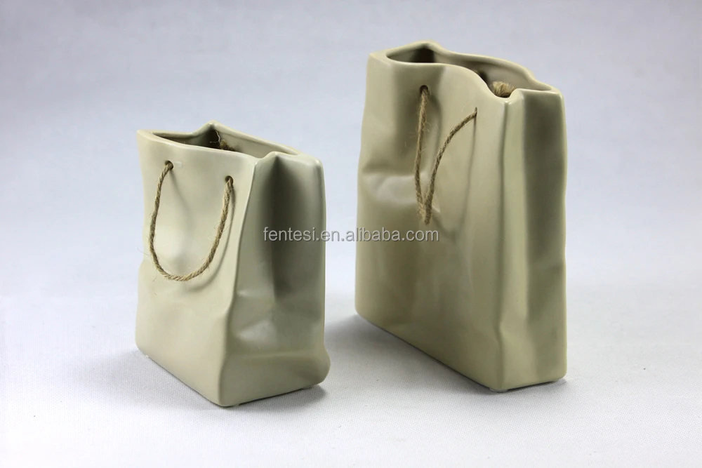 Новый дизайн горячей продажи доставка сумка форма керамическая ваза