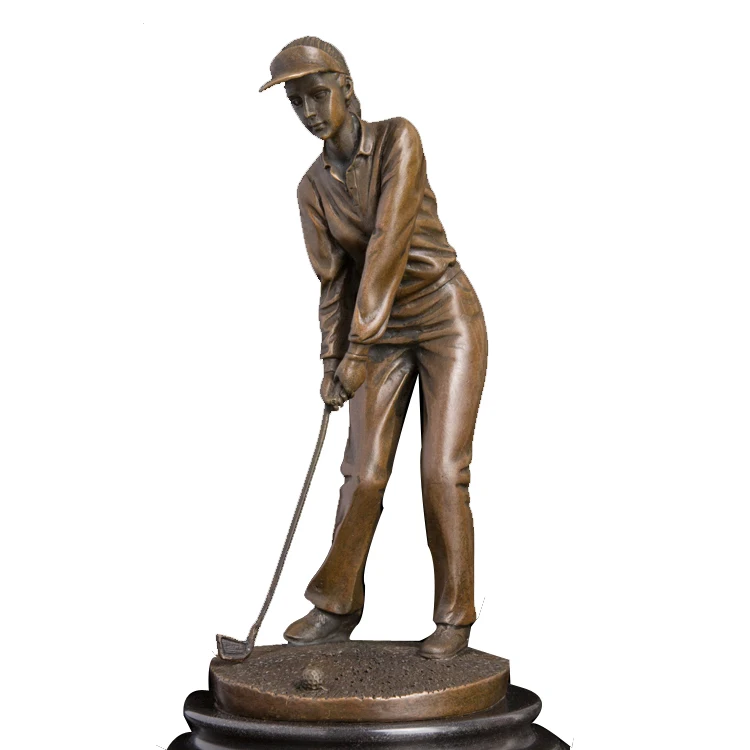indoor home decoration bronze golfer statue