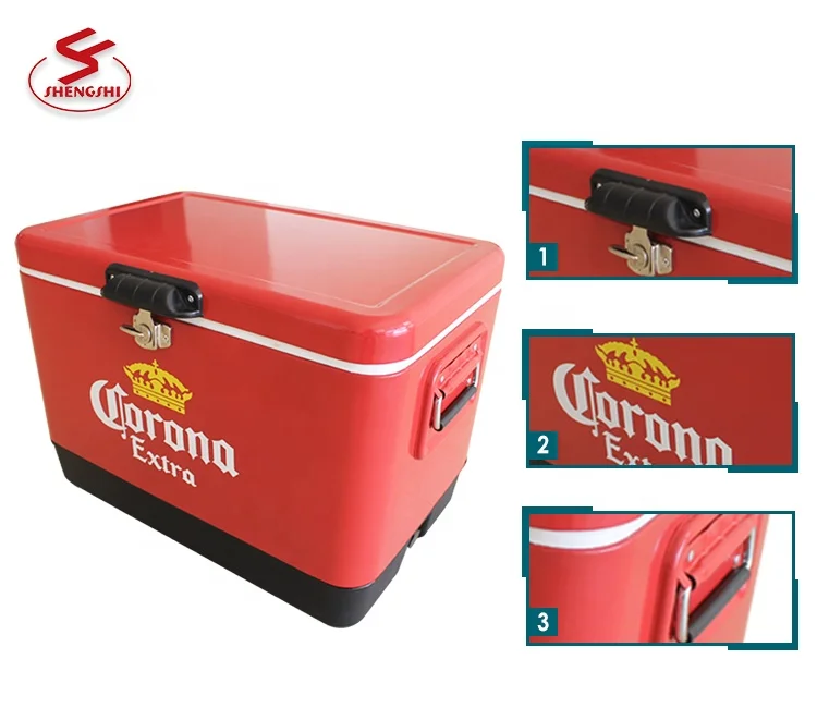 Factory custom Metal Stainless Steel Portable Ice Beer Cooler Box for outdoor