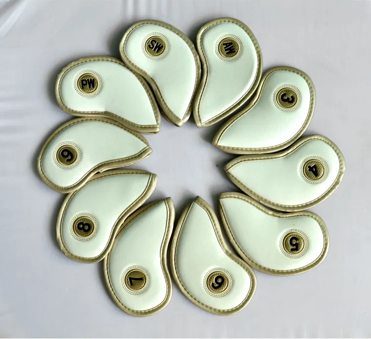 Металлические Чехлы для гольфа, защитные чехлы из искусственной кожи для гольфа, 10 шт./компл.