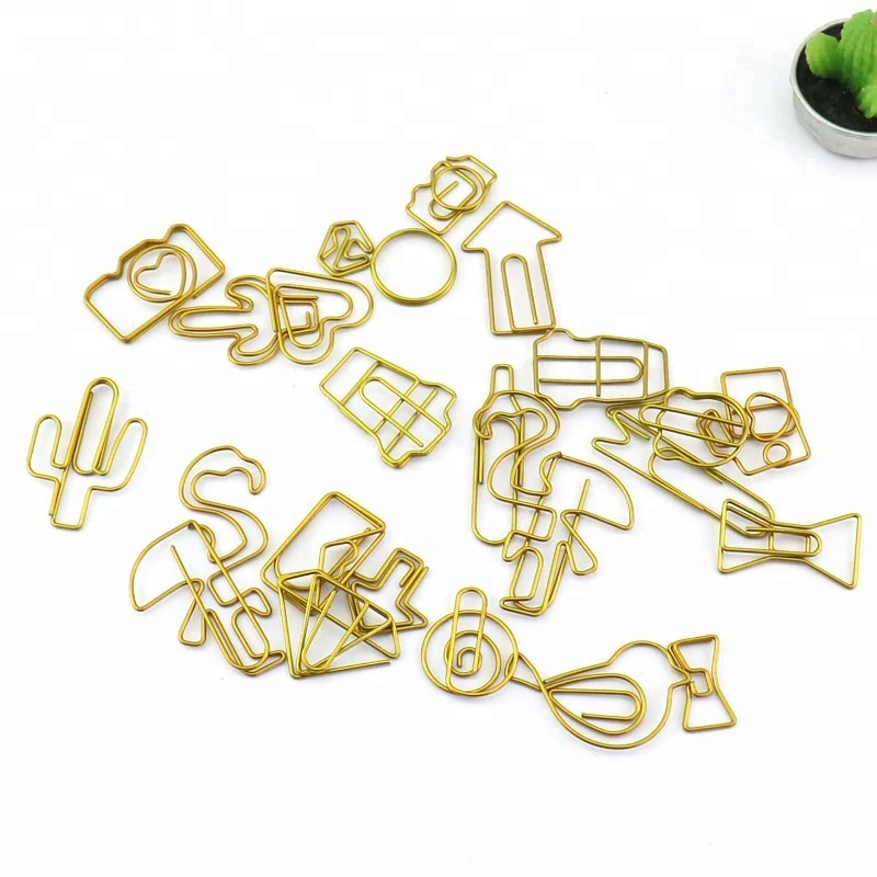 PET gold different kinds shaped paper clip