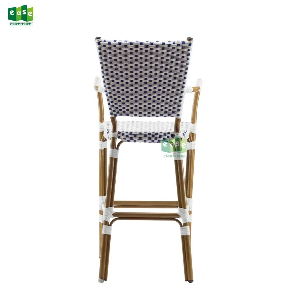 Outdoor rattan french bistro bar chair stackable for cafe and restaurant (E3010)