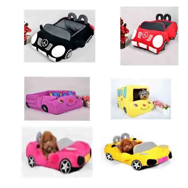 
2021 latest six designs car shaped dog bed pet bed factory 