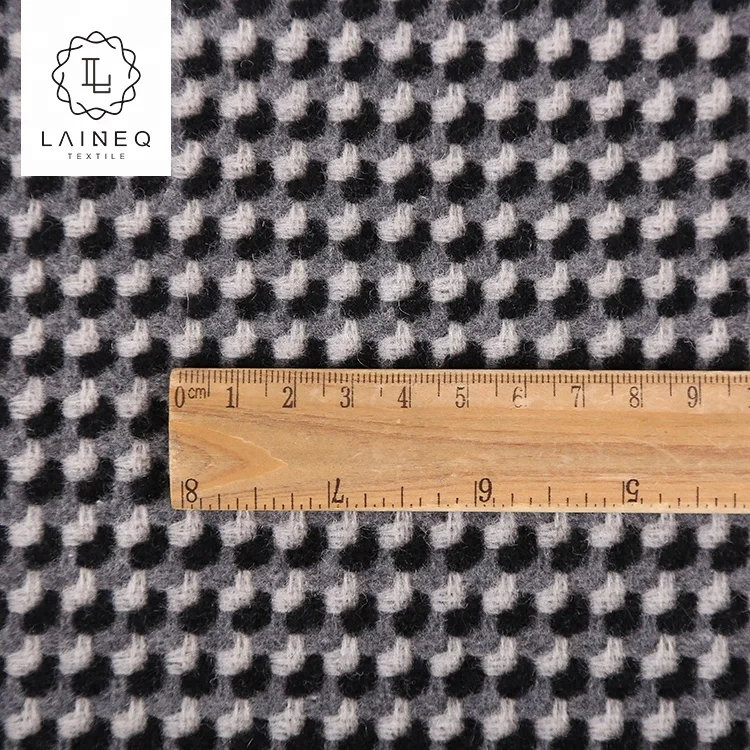 STOCK 2021 best selling pin checks 50% wool 50% polyester tweed fabric for coats