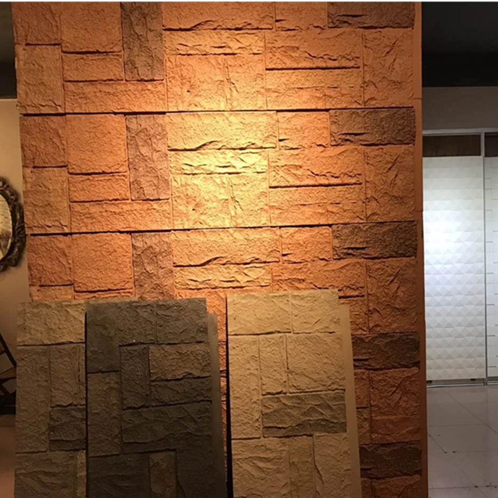 Полиуретановая Красивая недорогая декоративная настенная панель ПУ искусственный камень для украшения