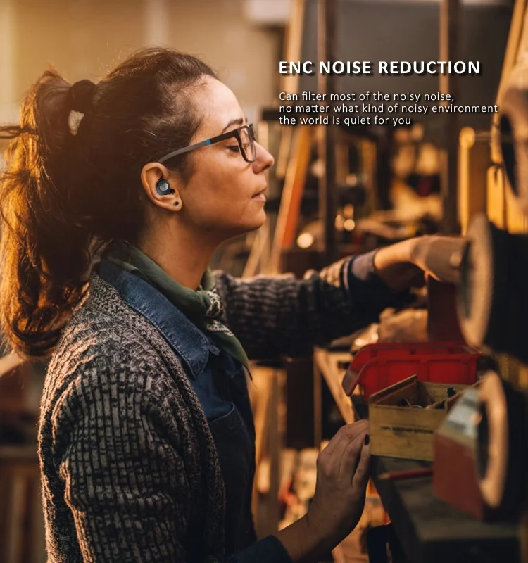 TWS Wireless Sports Blue tooth Earbuds,Fan7 In Ear Headphone Noise Cancelling Stereo headset for iPhone Samsung