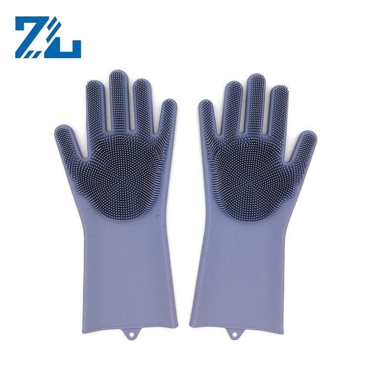 Reusable Silicone Dish Washing Sponge Scrubber Gloves Cleaning Glove Heat Resistant Glove Kitchen Tool for Kitchen