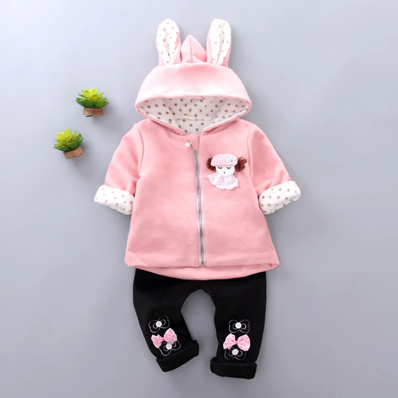 Cartoon Baby Garment New Born Baby 2pcs Zipper Girl Clothes Set Online