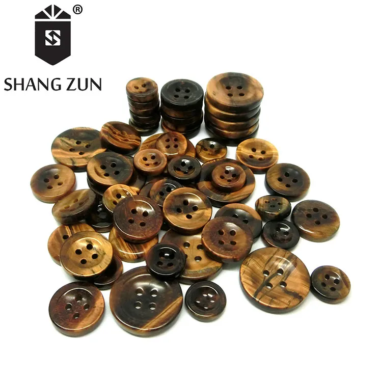 Manufacturers natural stone brown buttons high-grade clothing accessories 4 hole buttons natural agate shirt button