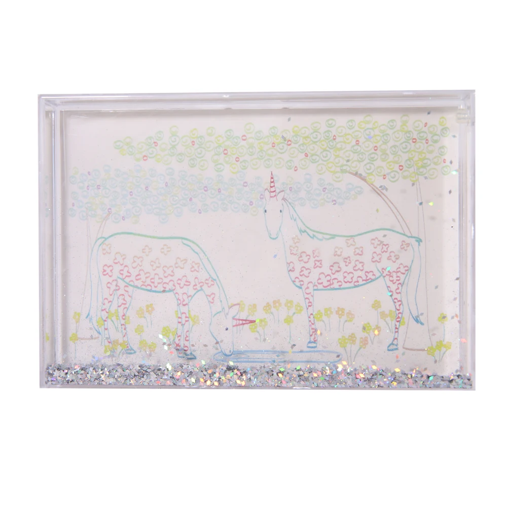 Фоторамка с жидкими блестками, Магнитная акриловая фоторамка, акриловая фоторамка с блестками и водой
