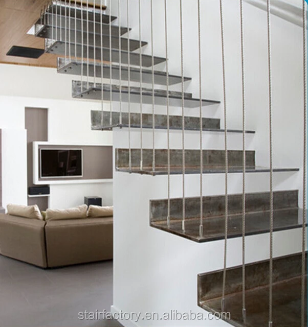 
Modern staircase, indoor stairs,Metal treads, Floating staircase,TS-323 