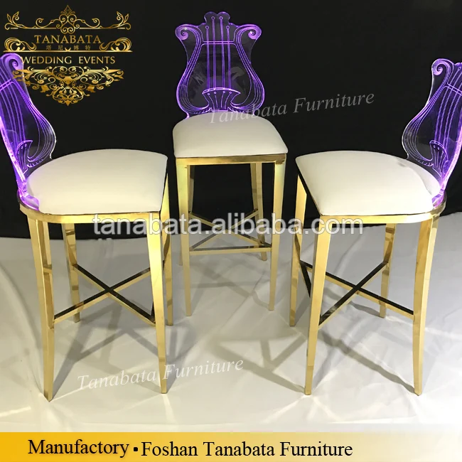
illuminate acrylic guitar-shape carve bar stool glowing bar chair in foshan 