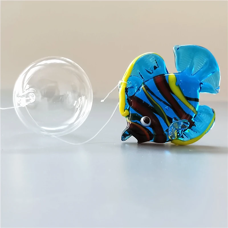 Цветные стеклянные плавающие рыбки ручной работы в качестве украшения для аквариума