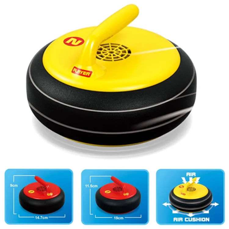 19CM Curling Game Sport Toys Turbofan for Friction Free Play Battery Operated Ice Hockey Toys Indoor Toys