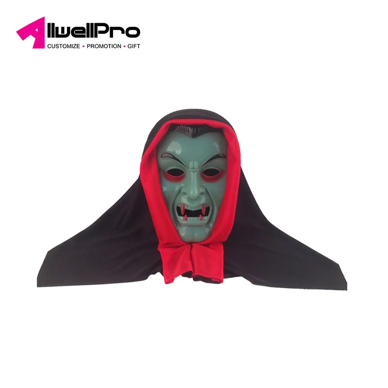 
Factory supply Halloween cosplay props masquerade luminous devil head cover evil horror party mask with tip teeth 
