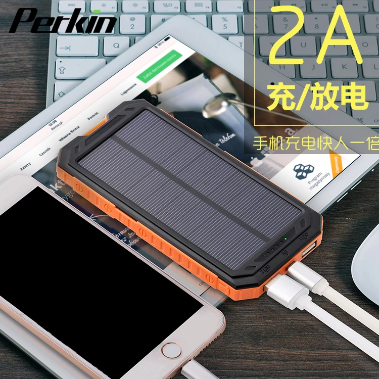2019 High capacity portable ultra thin solar power bank portable solar power bank with led light