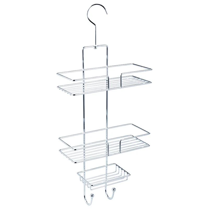 Triple Tier Bath Towel Shelf Iron Wire Wall Mount Corner Tower Rack Bathroom Accessories With Hooks Hanging Rack Shelving