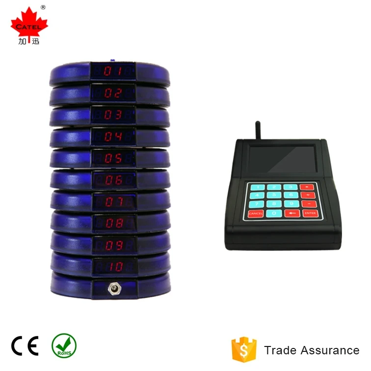 wireless fast food call equipment queue coaster pager/paging system  for restaurant