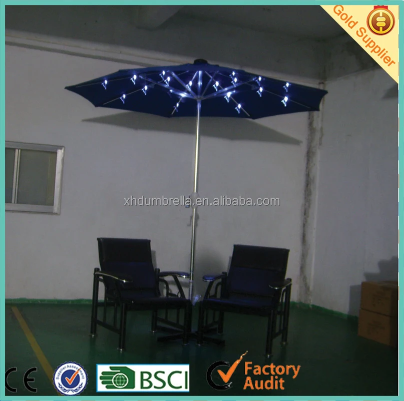 aluminium patio umbrella with led light for garden umbrella and beach umbrella