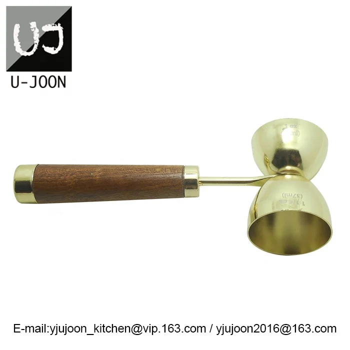 UJ-WT080A  1oz(30ml) & 1 1/4oz(37ml) Stainless Steel Cocktail Double Jigger with Handle