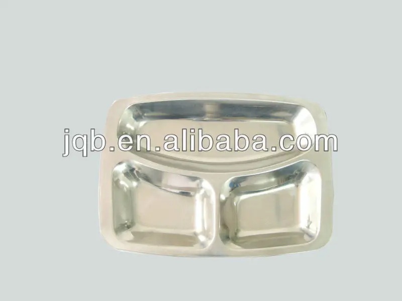 Sectional Stainless Steel Fast Food Serving Tray